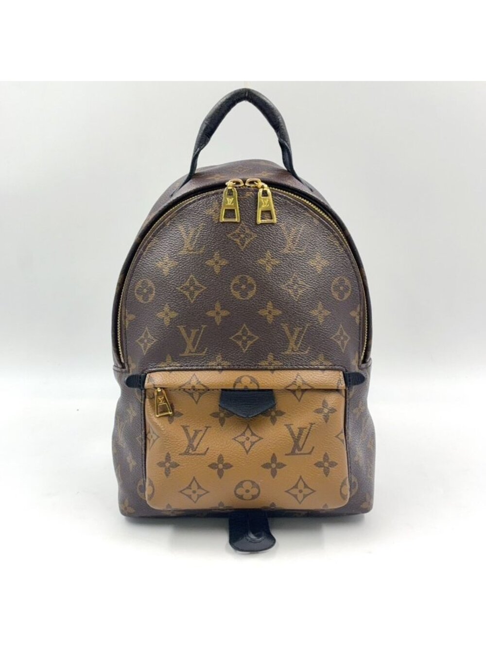 Louis Vuitton Palm Springs Backpack PM Monogram Reverse Leather Brown Black Gold